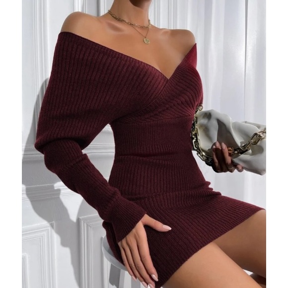 Black batwing sleeve knit bodycon dress - Picture 4 of 15